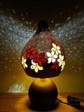 Handcrafted Sakura Glow Gourd Lamp – One of a Kind